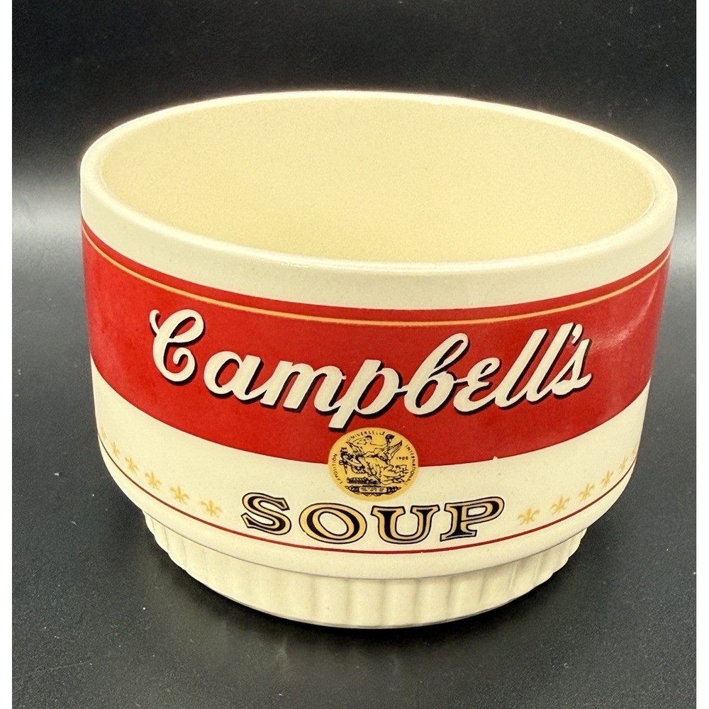 Vintage 1960's 14 oz Campbell's Soup Ceramic Bowl Made in the USA Fluted EUC